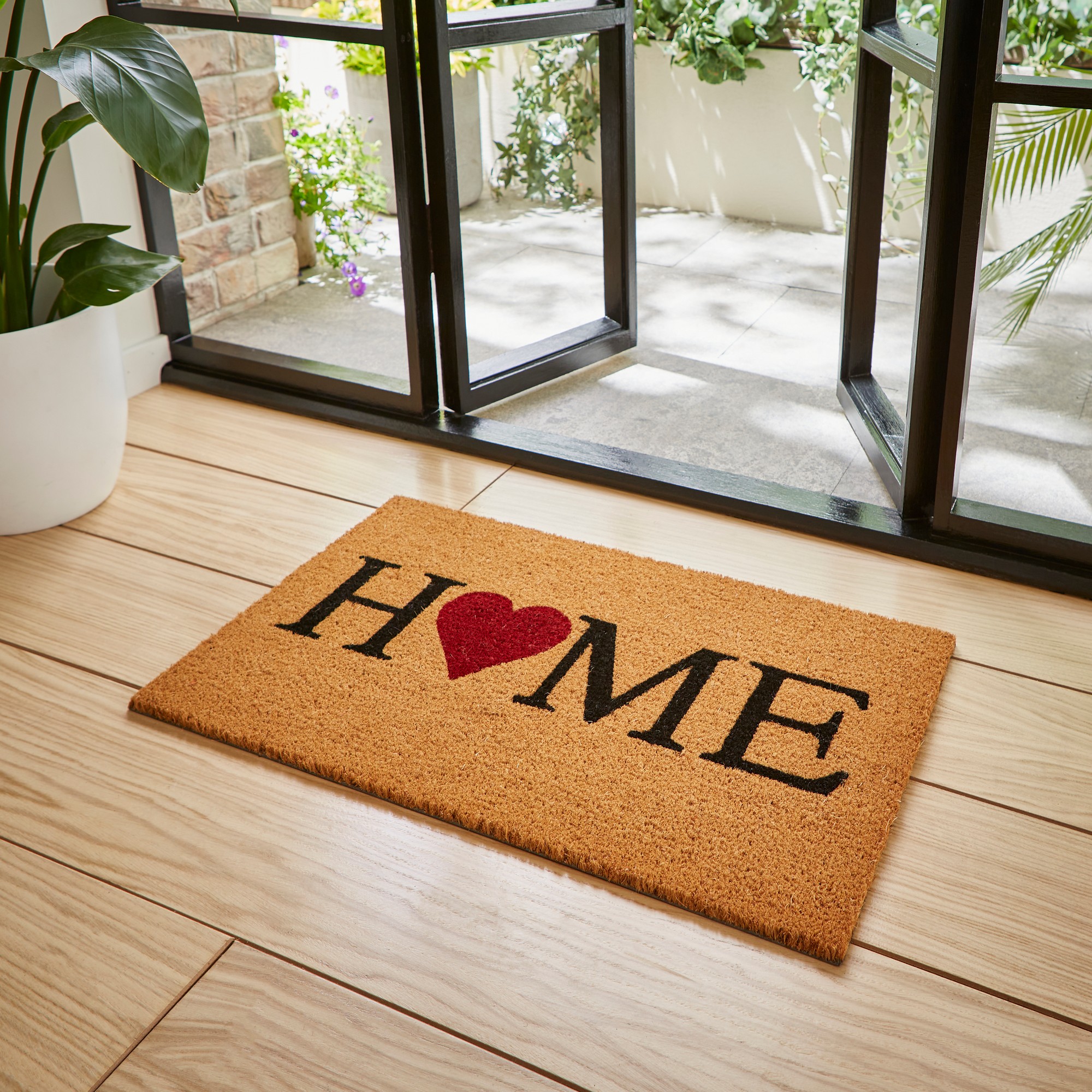 Home Heart Coir Utility Doormat In Natural